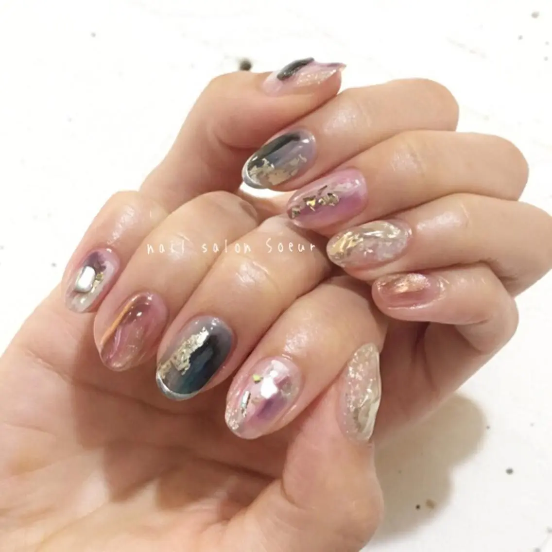 ネイル アートネイル ジェルネイル ニュアンスネイル ハンドネイル nail salon Soeurのネイルデザイン