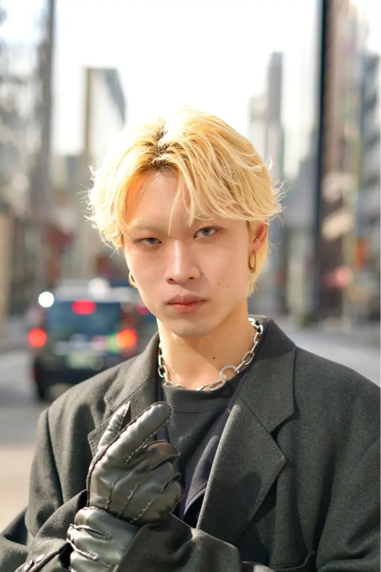 メンズ メンズブリーチ メンズ韓国風 刈り上げ カット ヘアカラー トリートメント レイヤー/メンズ 矢津田侑のヘアスタイル
