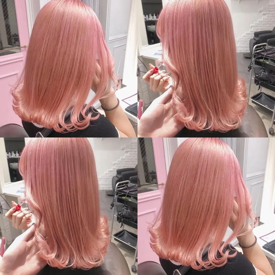 セミロング カラー アッシュ アッシュグレー ベージュカラー ブリーチ ブロンド カット ヘアカラー トリートメント 【ときめき屋さん🎀 ハイトーン大和🎀】のヘアスタイル