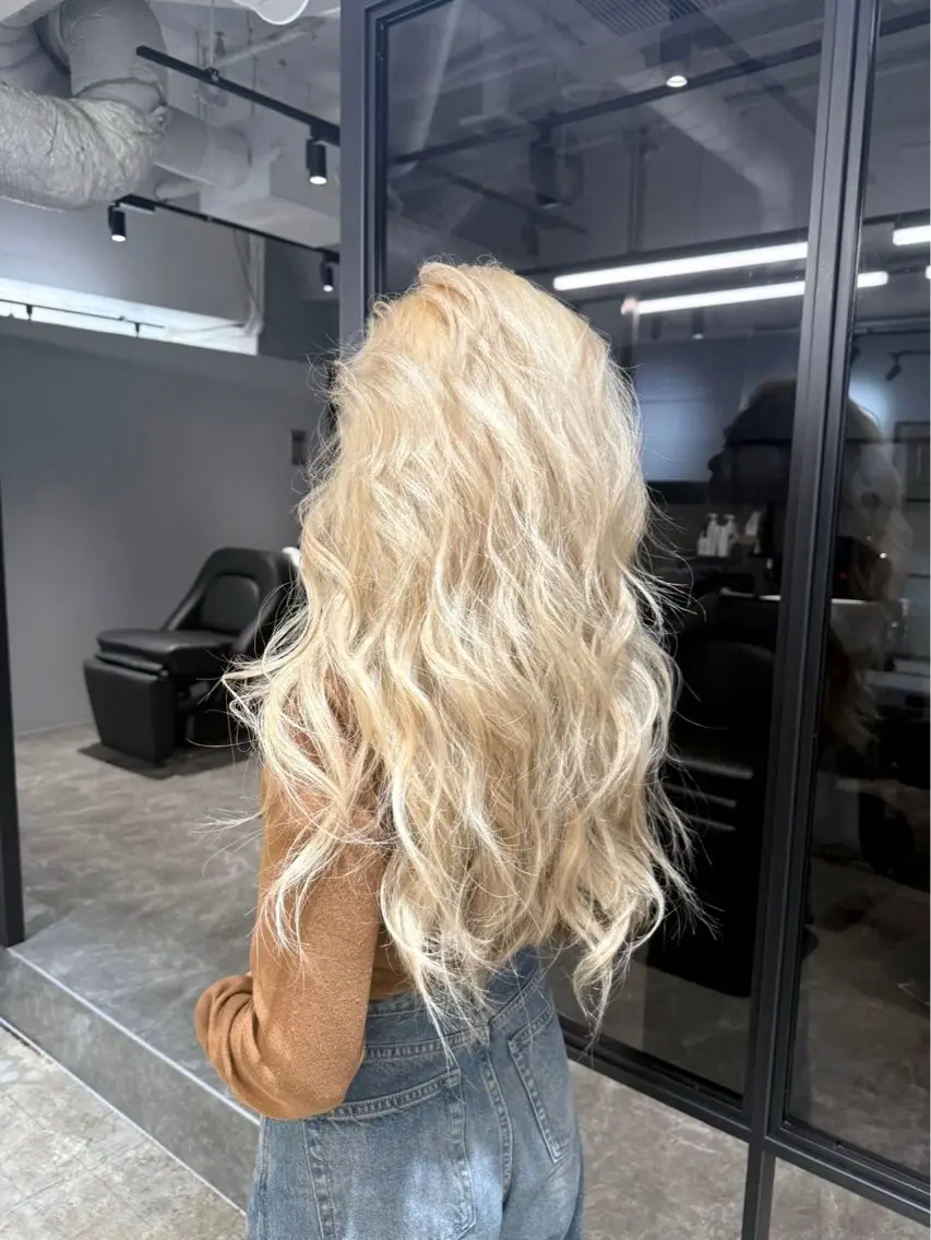 ロング カラー karin🪩海外風 バタフライカットのヘアスタイル