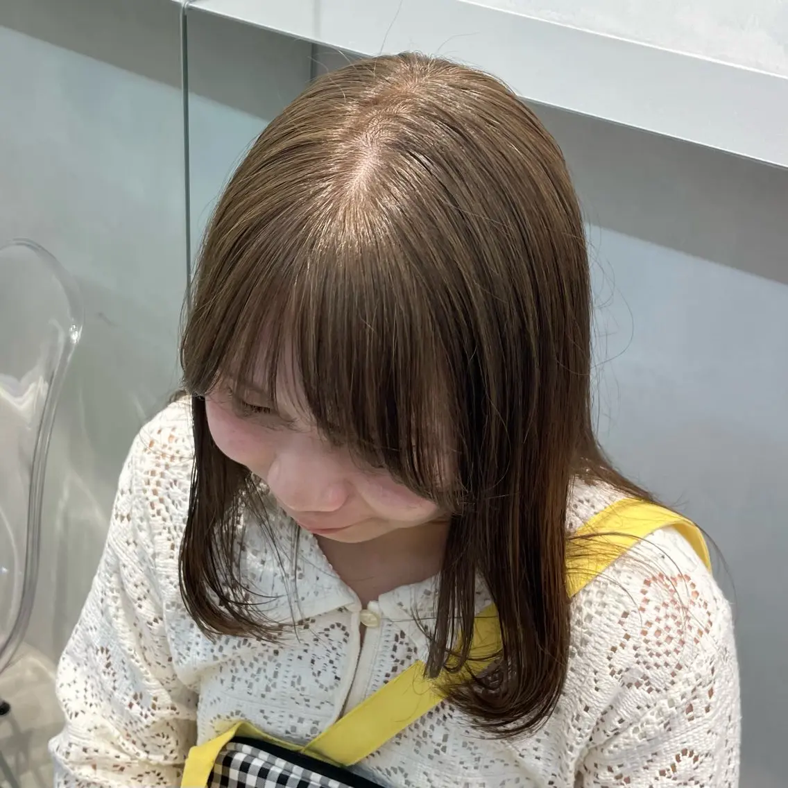 セミロング カラー ブリーチ 透明感カラー ダブルカラー ブリーチなしカラー 澤 佑華 🎀 透明感カラーのヘアスタイル