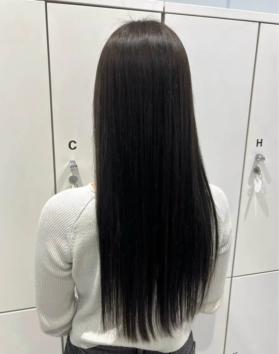 ロング ヘアカラー トリートメント 顔周りカット/透明感 カラー/Kurumeのヘアスタイル