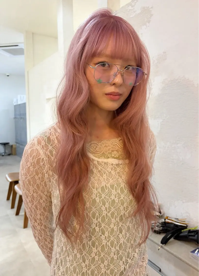 ロング カラー ブリーチ ヘアカラー はやし ちののヘアスタイル