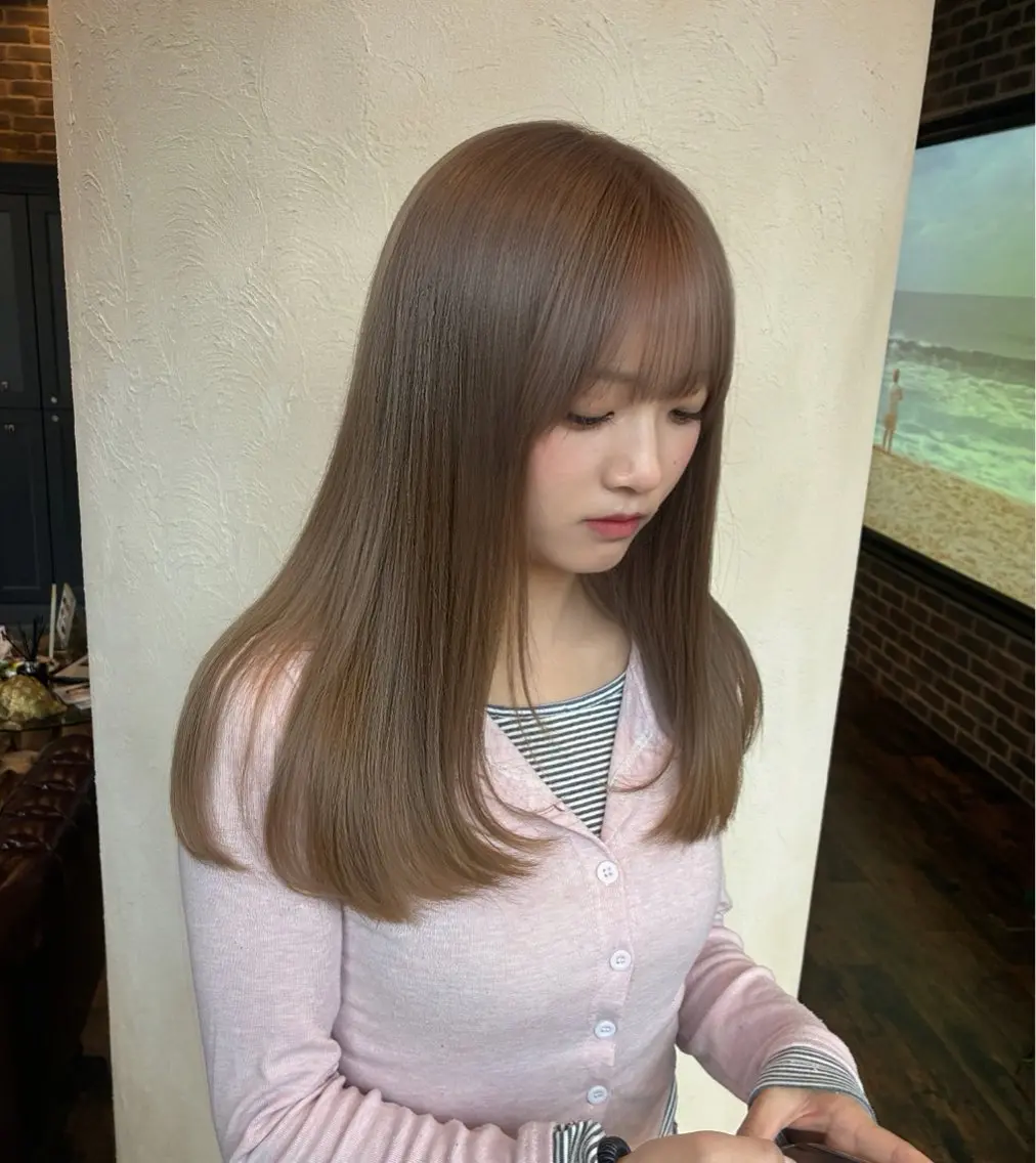 セミロング カラー ヘアカラー トリートメント Rechal🌙 yuuのヘアスタイル
