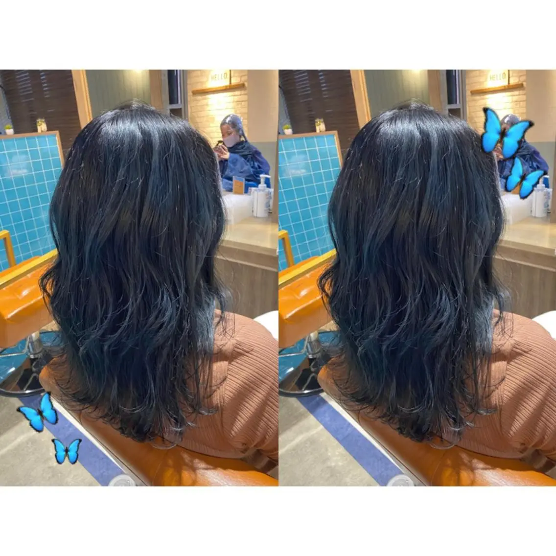 カラー ブリーチ ブルーカラー ヘアカラー トリートメント 🩵盛れる顔周りヘア EMI🩵のヘアスタイル