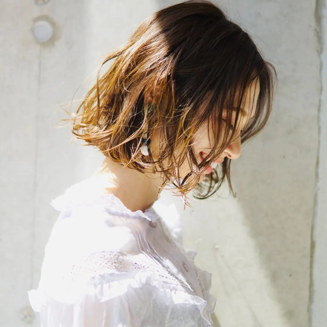 ショート アッシュ ボブ ハイライト 似合わせカット ショートヘア カット ヘアカラー Lino by hoNuaのヘアスタイル