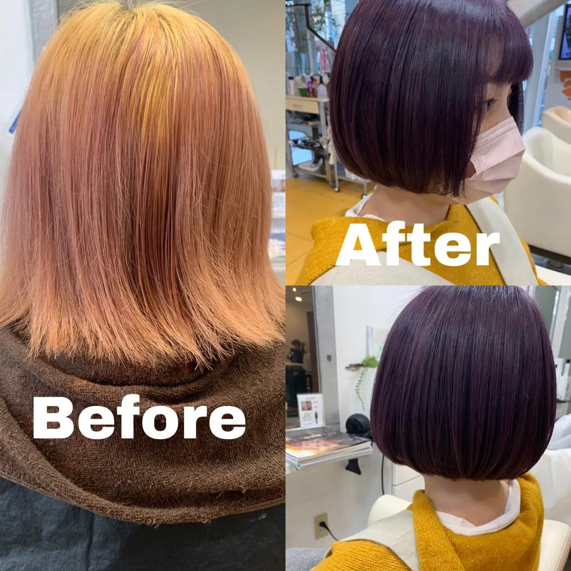 ショート カラー ボブ 柳川 玲也のヘアスタイル