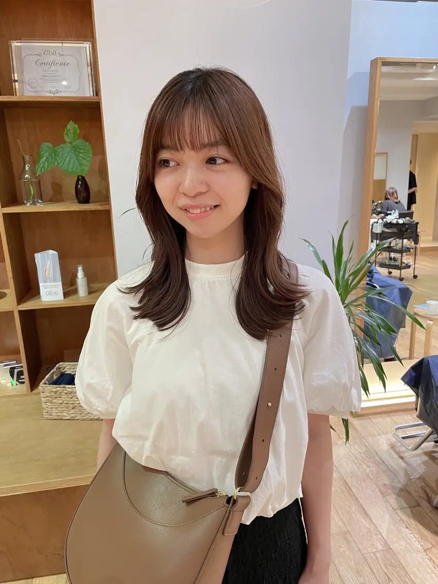 ミディアム パーマ ミディアムパーマ カット パーマ 大橋 芽衣のヘアスタイル