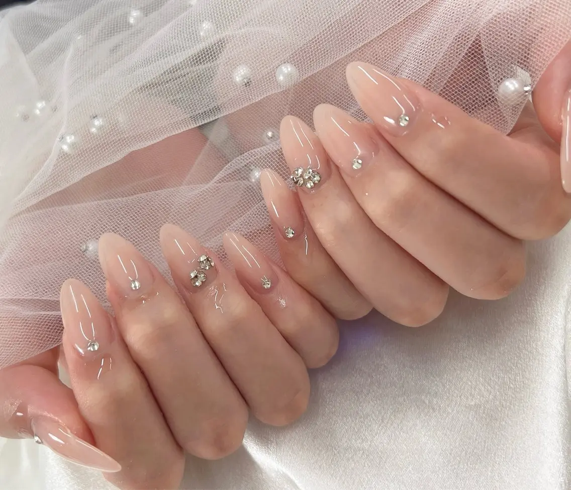 ネイル ワンカラーネイル シンプルネイル ハンドネイル bijou nails 蓮のネイルデザイン