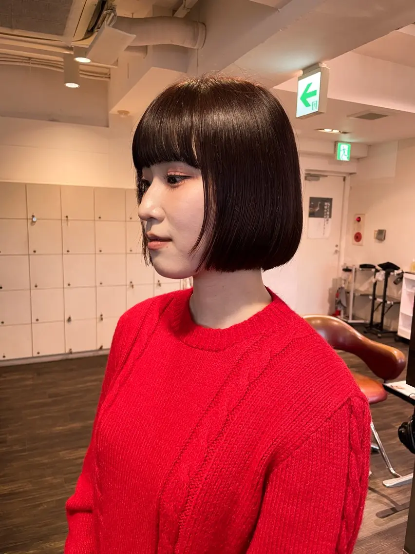 ミディアム カラー ボブ ワイドバング 似合わせヘア🤍 面田法子のヘアスタイル