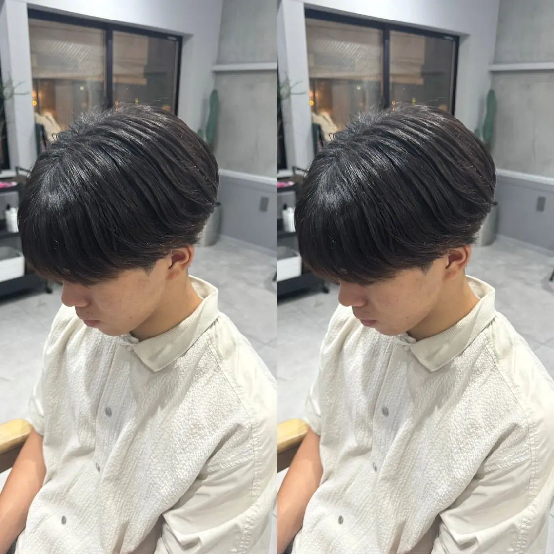 パーマ メンズ カット パーマ センターパート ／植田のヘアスタイル