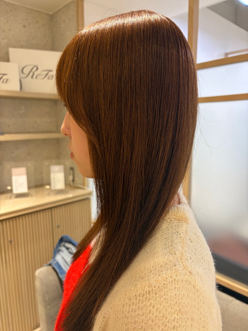ロング カット 縮毛矯正 トリートメント 髪質改善カラー🤎 senooのヘアスタイル