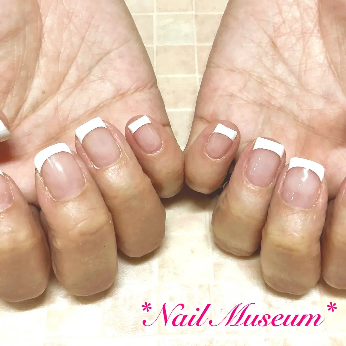 ネイル ブルー クリアネイル フレンチネイル ジェルネイル パラジェル nailmuseum KAMATARIのネイルデザイン