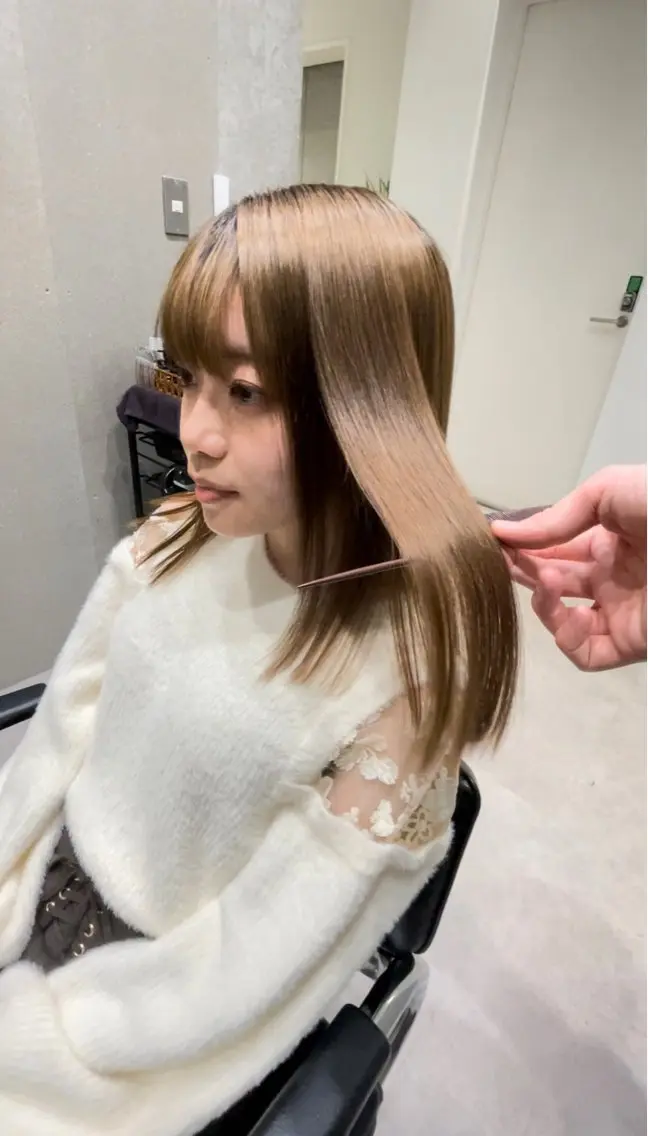 セミロング 髪質改善 トリートメント トリートメント ヘッドスパ 髪質改善ヘアケア 艶髪特化/上田のヘアスタイル