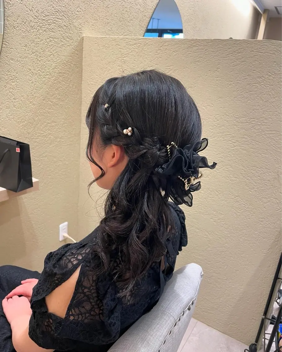 ロング ヘアアレンジ ヘアセット ユ ミのヘアスタイル