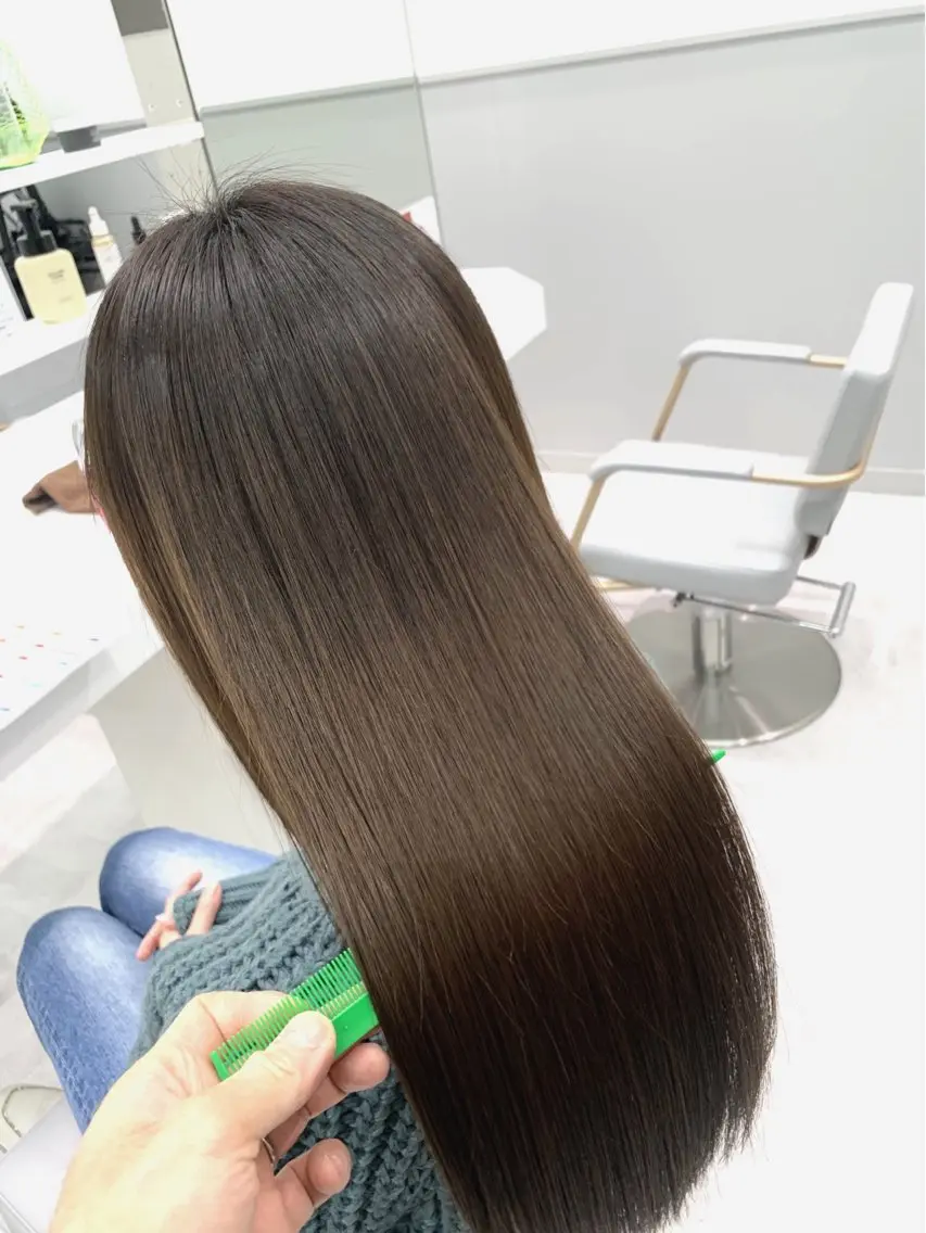 ロング パーマ ブリーチでもできる 縮毛矯正相原慎🌈のヘアスタイル