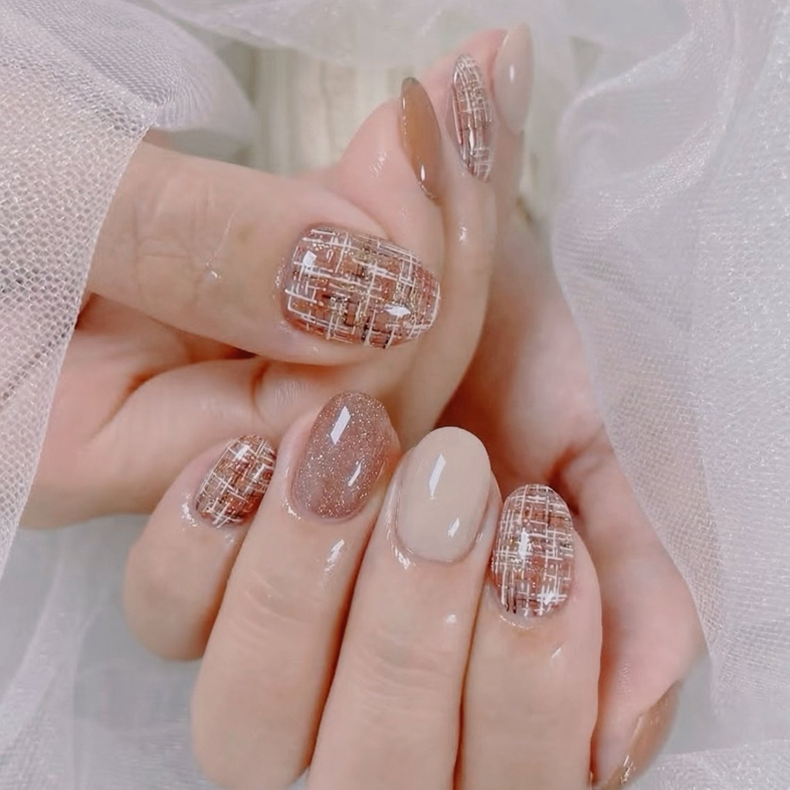 メンズ ネイル メンズ韓国風 アニマル柄 べっ甲ネイル ボルドー ブラウン ハンドネイル ハンドケア NEW NAIL 池袋🔥🧲のネイルデザイン