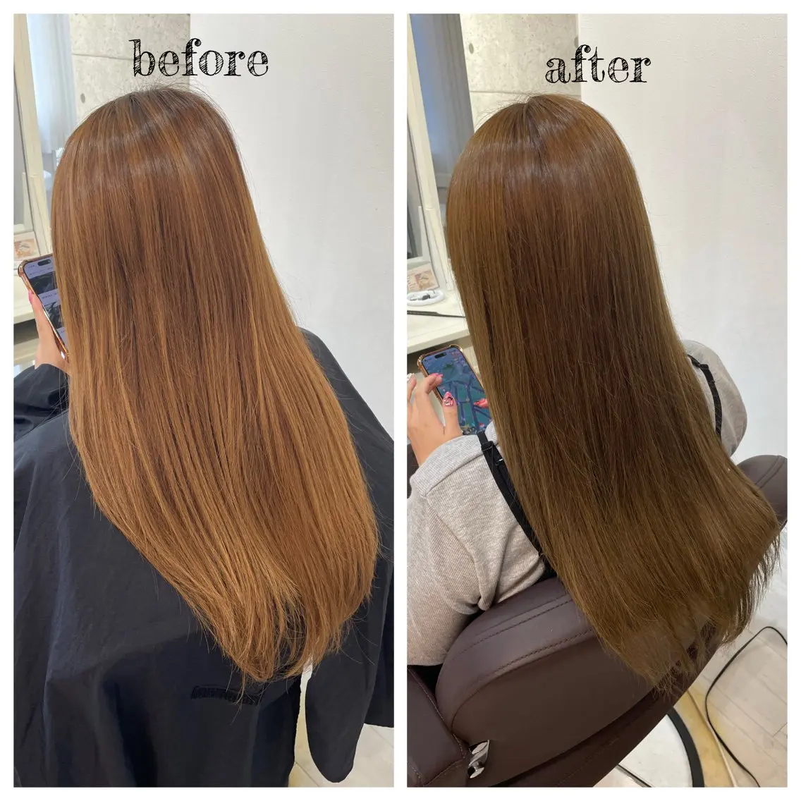 ロング カラー ベージュカラー オリーブベージュ ヘアカラー PutiLuca 浅川のヘアスタイル