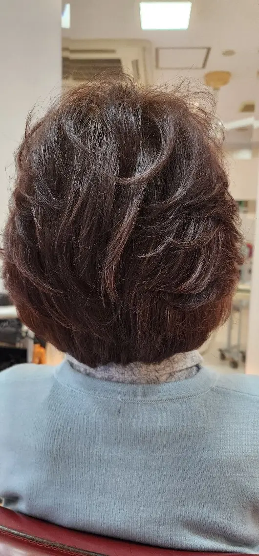 ミディアム カラー ミディアムパーマ ボブ レイヤーカット hairmake Juinのヘアスタイル