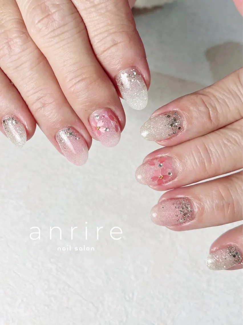 ネイル 長さ出し ハンドネイル nailsalon anrireのネイルデザイン