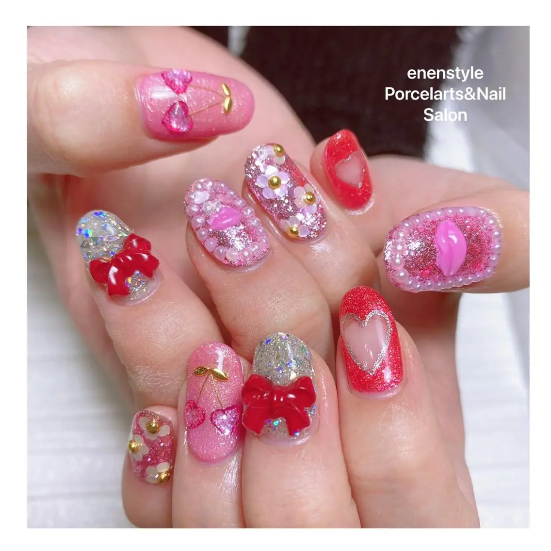 ミディアム ネイル 🐾enen style 🐾のネイルデザイン