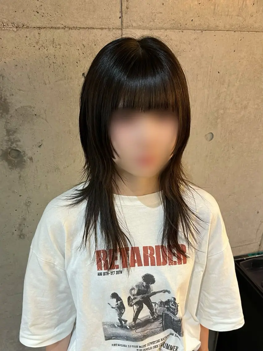 ロング ハッシュカット カット 韓国タッセルカット レイヤーカットのヘアスタイル