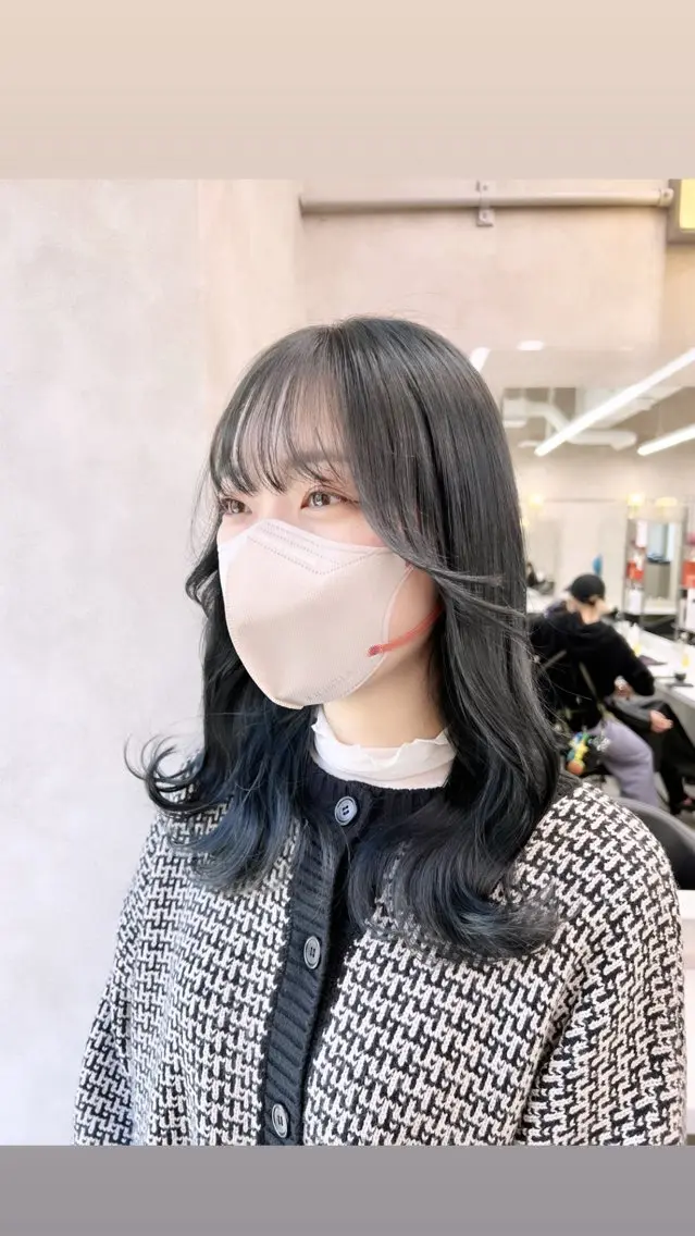 セミロング カラー パーマ ヘアアレンジ メンズ 上品＆韓国風 🥀海心🥀のヘアスタイル