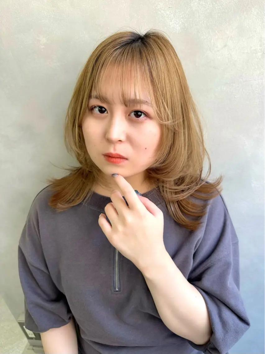セミロング ショートボブ ボブ くびれヘア レイヤーカット ウルフカット 可愛いベージュ作る 美容師/あかね🧸のヘアスタイル