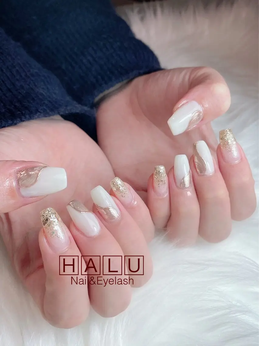 ネイル ゴールド HALU ハルのネイルデザイン