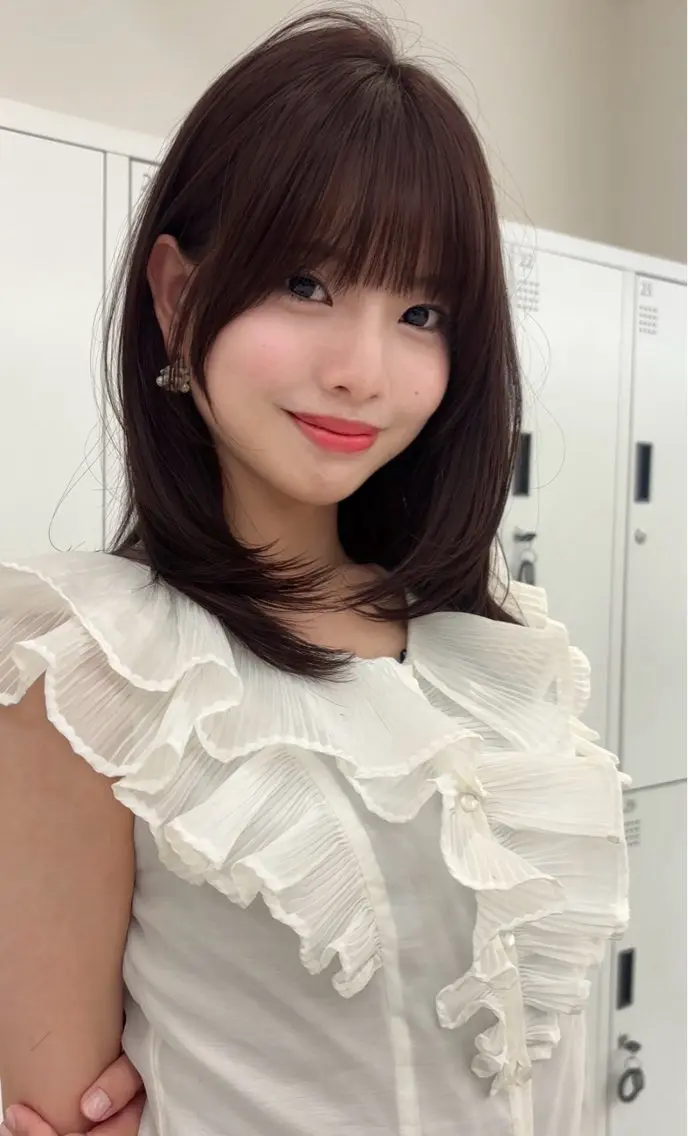 ミディアム カラー カット ヘアカラー 韓国風レイヤーカット 松葉翔のヘアスタイル