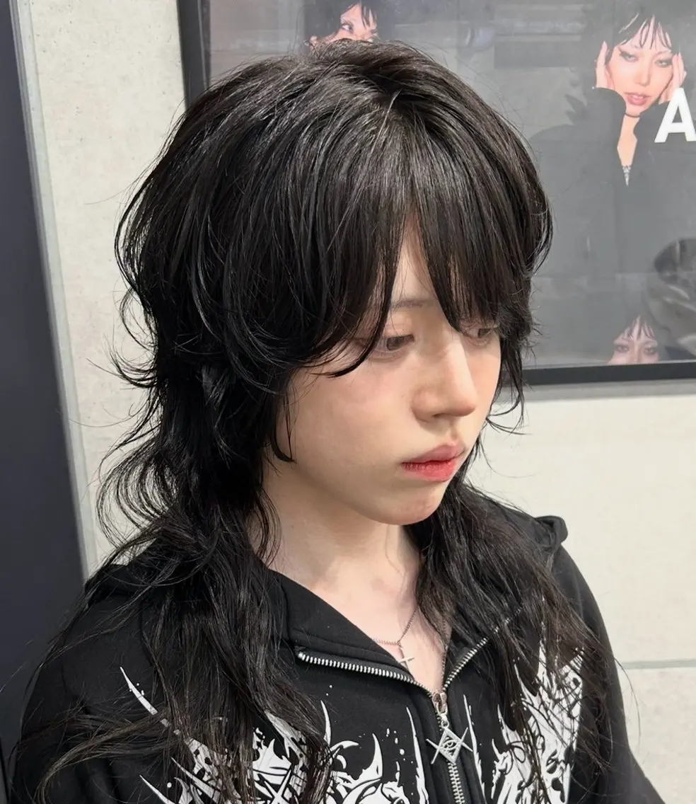 ミディアム パーマ メンズ カット パーマ 岩城 滉成のヘアスタイル