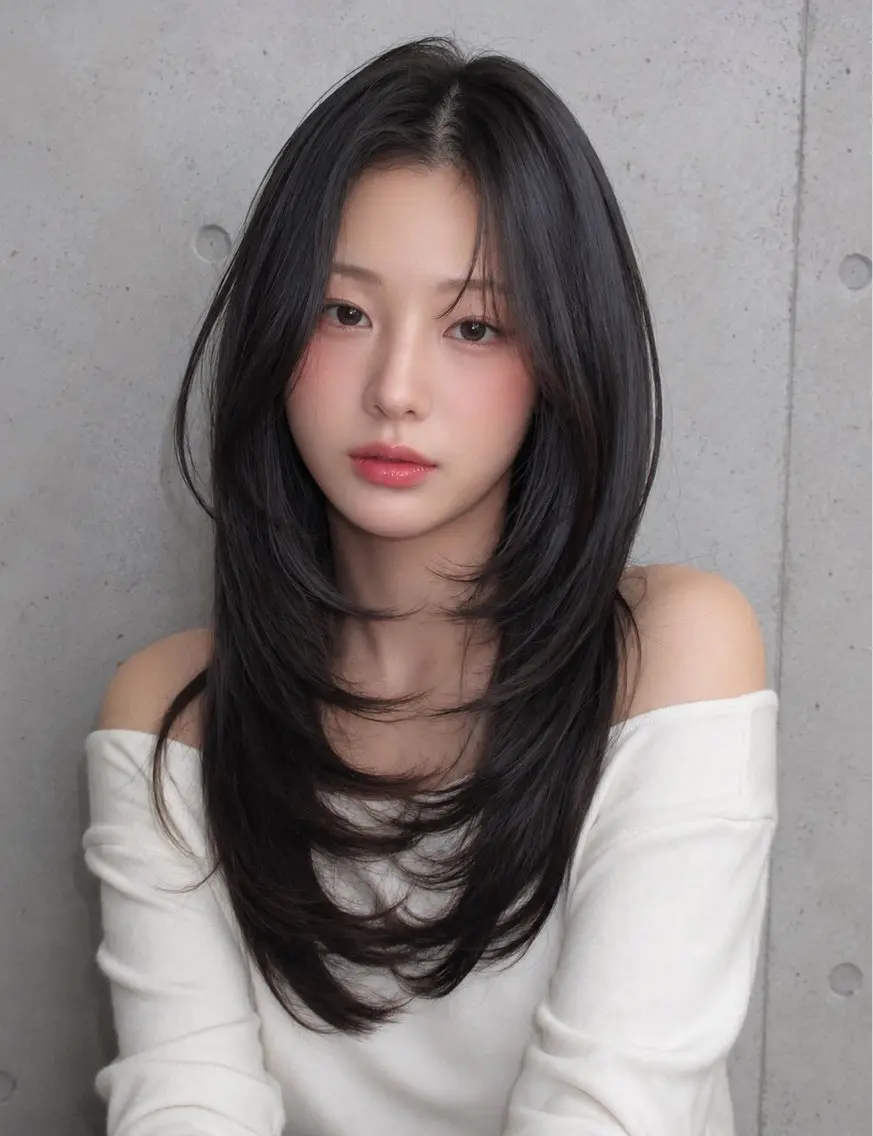 セミロング カラー ヘアアレンジ グレージュ くびれヘア 顔まわりレイヤー ハッシュカット 韓国風ヘア カット ヘアカラー トリートメント 🌫️大人韓国ヘア 🌫️naoyaのヘアスタイル
