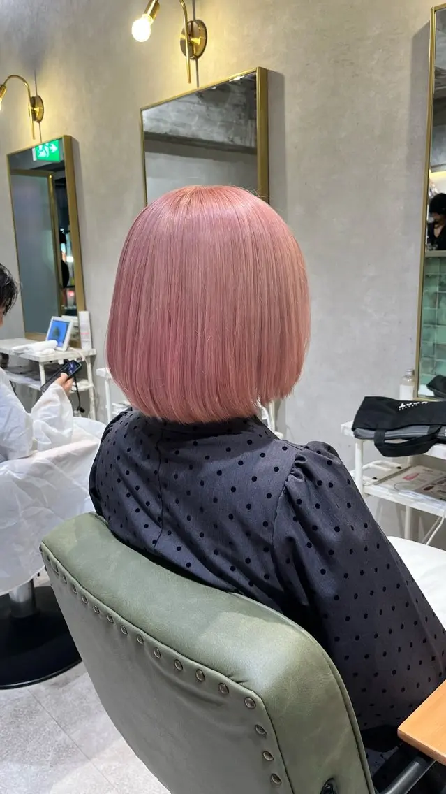 【目指せツヤサラハイトーン💫】ブリーチ2回+ワンカラー🩷の写真