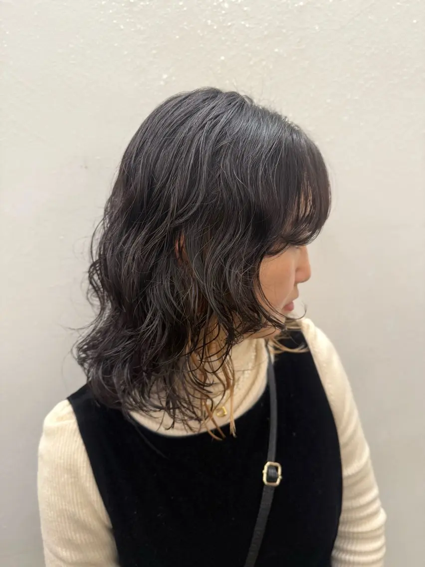 ミディアム パーマ ミディアムパーマ カット パーマ トリートメント 似合わせレイヤー/ ケアパーマ/高倉のヘアスタイル