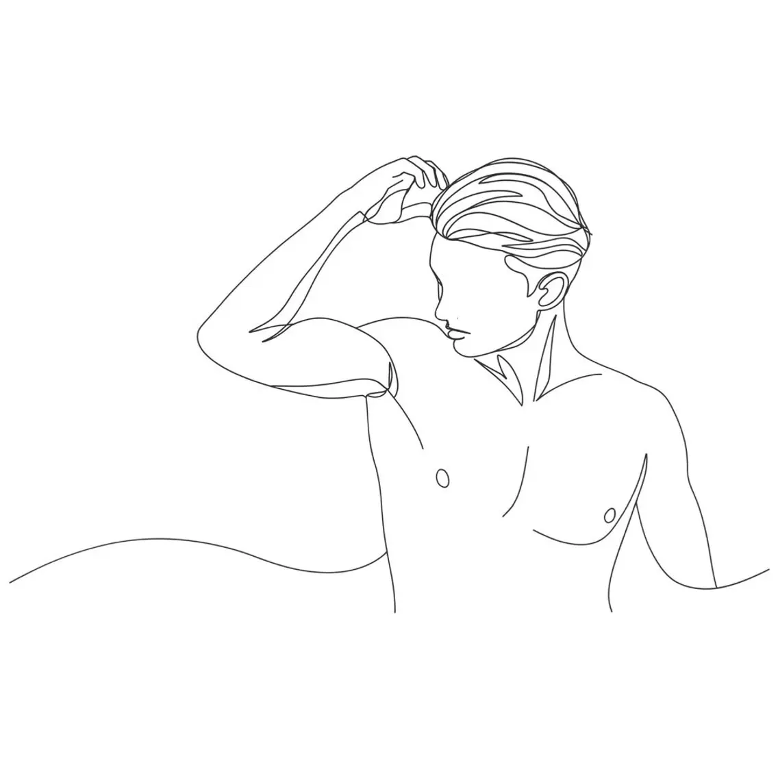 男性　脇の写真