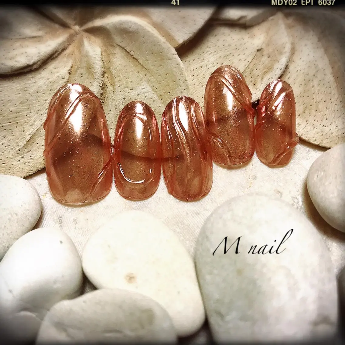 ネイル ミラーネイル ピンク M nail 市原市ちはら台のネイルデザイン
