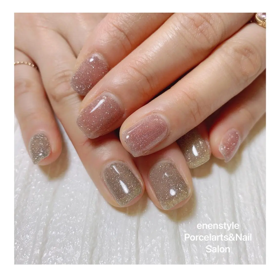ミディアム ネイル ハンドネイル 🐾enen style 🐾のネイルデザイン