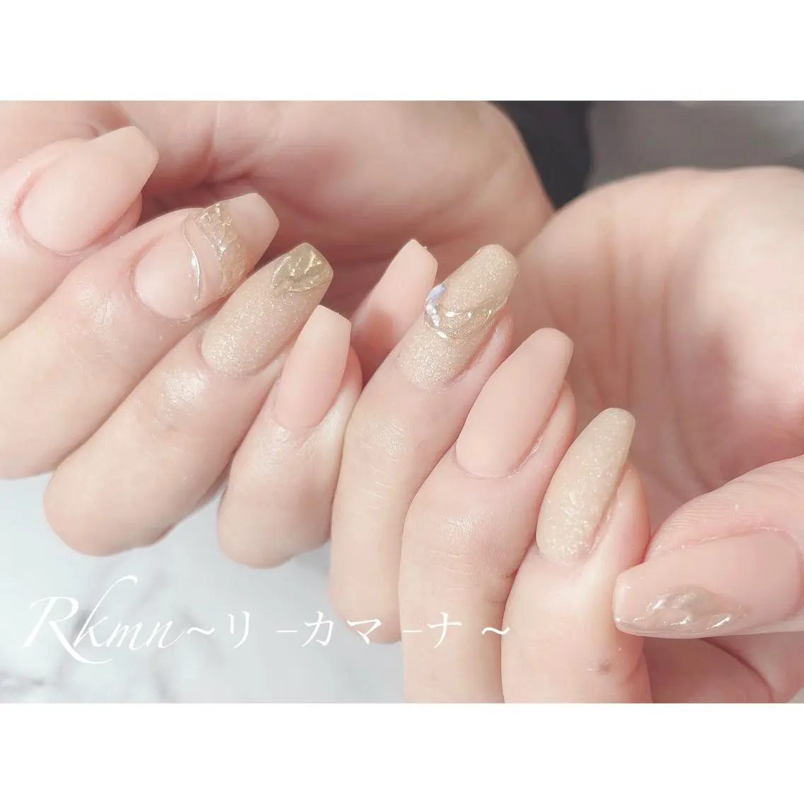 ネイル アートネイル フレンチネイル ジェルネイル グラデーション ラメ(グリッター) ハンドネイル フットネイル ハンドケア Rkmn ~リ-カマ-ナ~のネイルデザイン