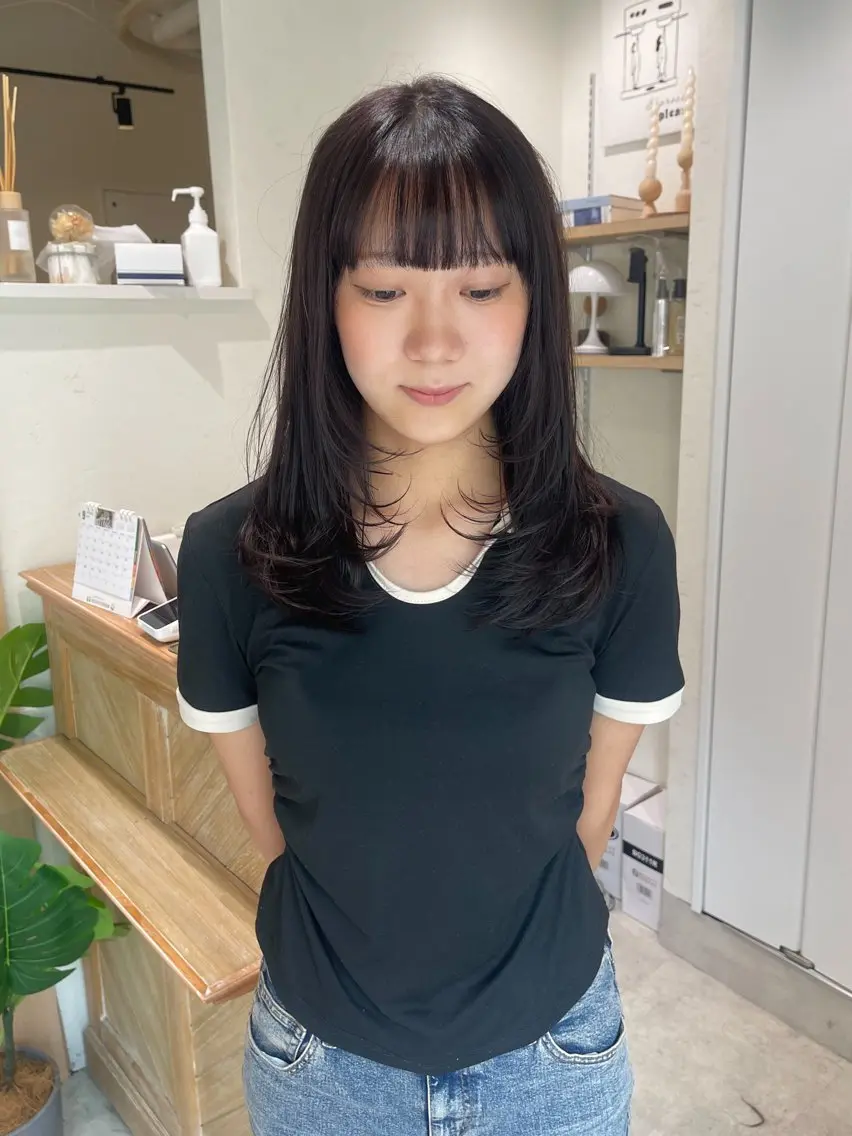 ロング カラー カット ヘアカラー トリートメント ミレイ/layer/ ブリーチなしWカラーのヘアスタイル
