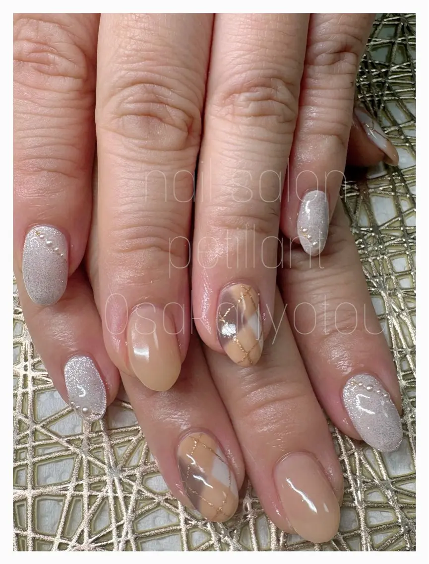 ネイル アートネイル 持ち込み シンプルネイル nail salon petillantのネイルデザイン