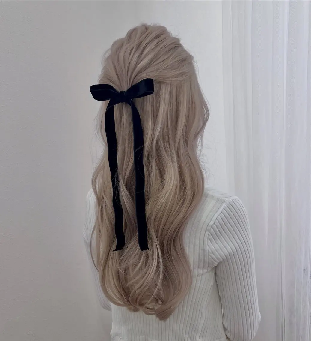 ロング ヘアアレンジ ハーフアップ ヘアセット ユカ ヘアメイク/眉毛のヘアスタイル