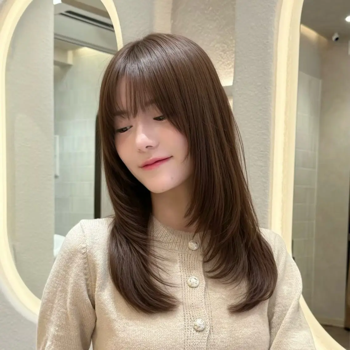 ロング カット ヘアカラー トリートメント 髪質改善🦋韓国ヘア /艶髪カラー/ゆうとのヘアスタイル