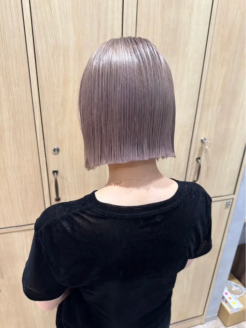 ショート カラー ヘアカラー 🎀HARU/ボブ/ セット/赤み消し🫧のヘアスタイル