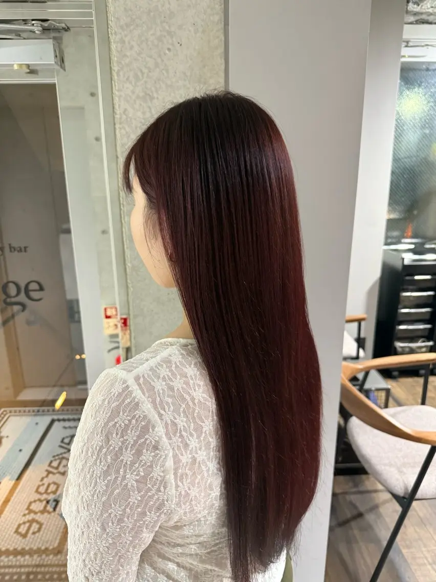 セミロング ヘアカラー ✨透明感カラー✨ 🇺🇸🗽美咲のヘアスタイル