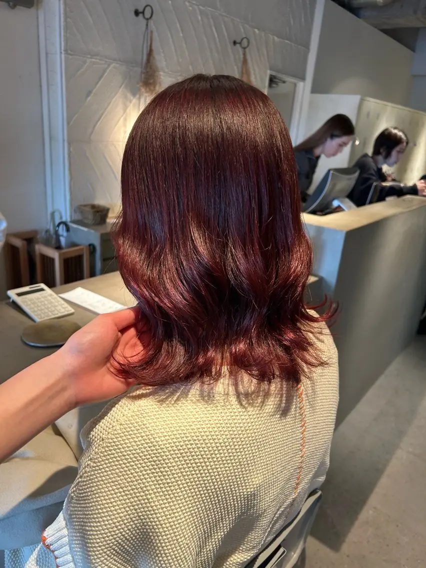 ミディアム カラー カット ヘアカラー トリートメント 野田阪神/暖色カラー Kairi🐬のヘアスタイル