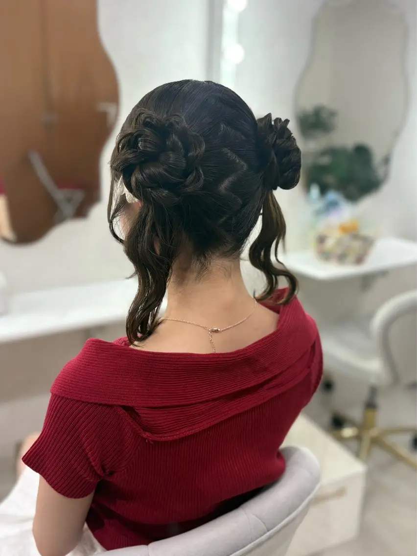 ロング ヘアアレンジ ヘアセット ヘアセットサロン /上坪愛美のヘアスタイル