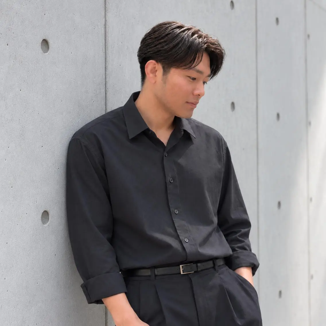 パーマ メンズ ビジネス センターパート メンズ韓国風 メンズパーマ ニュアンスパーマ カット 韓国風メンズヘア 渋谷  🦢Yuiのヘアスタイル