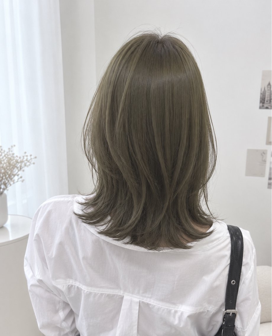ミディアム ヘアカラー 湯浅 風希のヘアスタイル