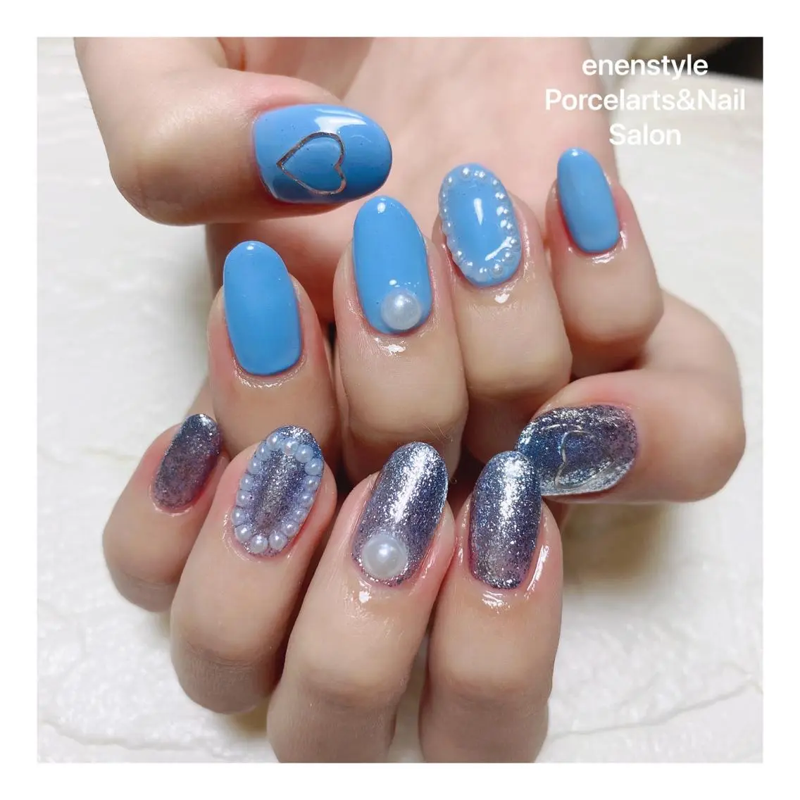 ミディアム ネイル ハンドネイル 🐾enen style 🐾のネイルデザイン