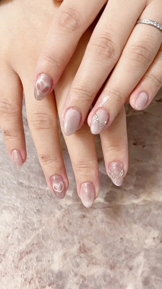 ネイル ハート マグネットネイル Will nail salonのネイルデザイン